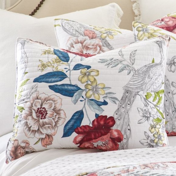 Levtex Home Montecito Floral/Peacock 3-Piece Reversible Full/Queen Quilt Set - Picture 11 of 11